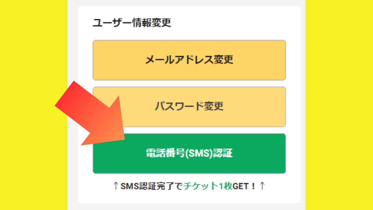 SMS認証（無料チケット1枚GET！）2