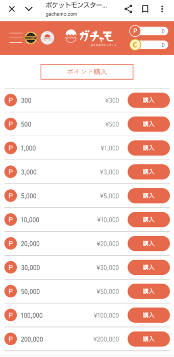 クレジットカードなど支払い方法の選択